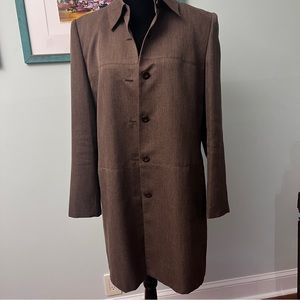Travis Ayers Brown Button Down Jacket With Collar Size 14